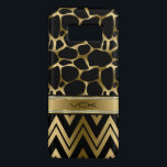 Black & Glam Gold Leopard Print & Chevron Case-Mate Samsung Galaxy S8 Case<br><div class="desc">Elegant black and glam gold tone leopard print and modern zigzag chevron geometric pattern.  Customisable monogram.</div>