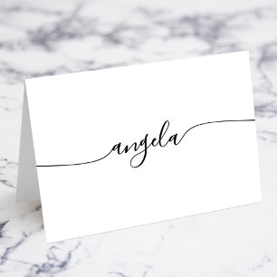 Black Glam Signature Individual Name Place Cards