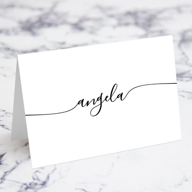 Black Glam Signature Individual Name Place Cards (Black Glam Signature Individual Name Place Cards)