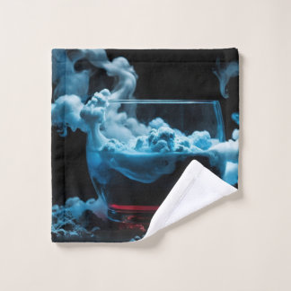Black & Glass Tha Smoke Abstract Modern  Wash Cloth