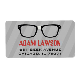 Black Glasses Computer Geek Address Labels