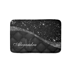 Black Glitter anf Glitter Bath Mat