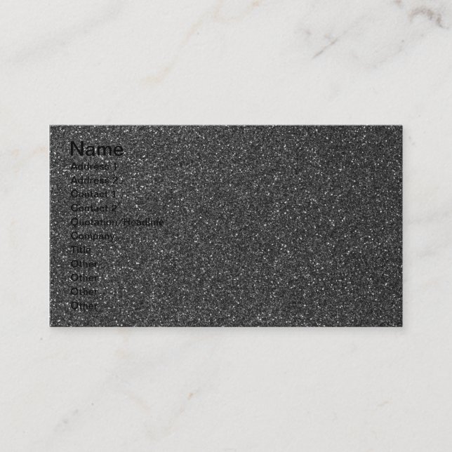 Black Glitter Business Card (Front)