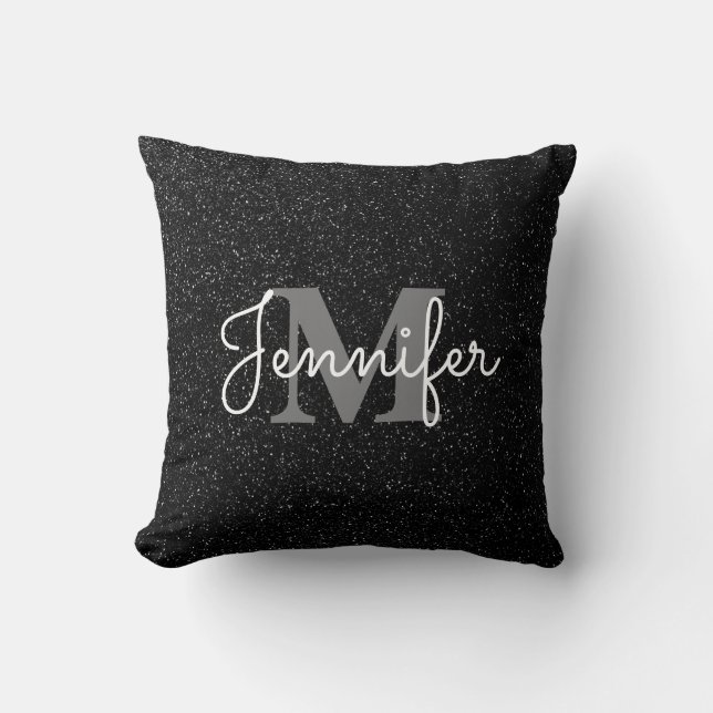 Black Glitter Cushion (Front)