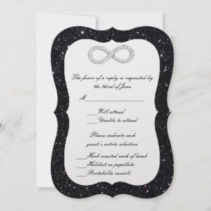 Black Glitter Diamond Infinity Response Card