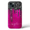 Black Glitter Drips Hot Pink Glam Signature