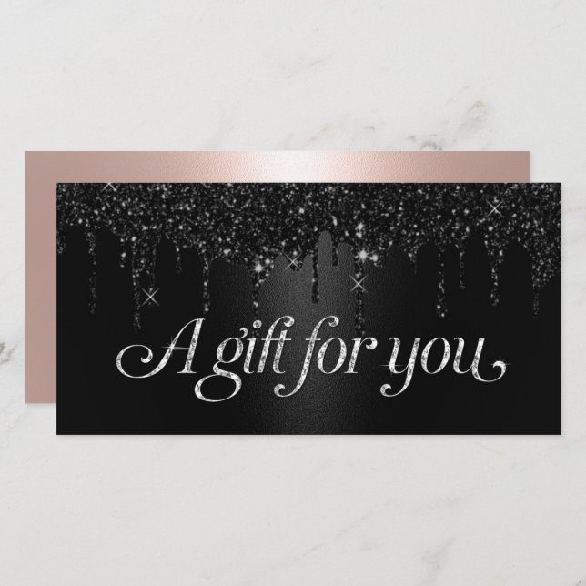 Black Glitter Drips Salon & Spa Gift Certificates (Front/Back)