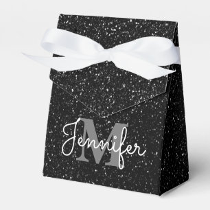 Black Glitter Favour Box