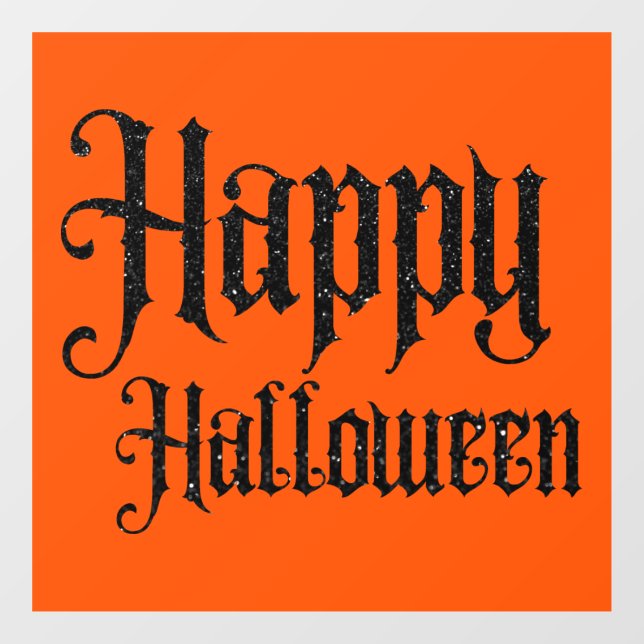 Black Glitter Happy Halloween (Sheet)