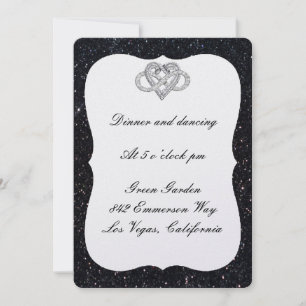 Black Glitter Infinity Heart Reception Card