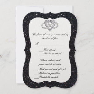 Black Glitter Infinity Heart Response Card