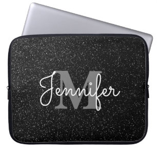 Black Glitter Laptop Sleeve