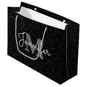 Black Glitter Large Gift Bag