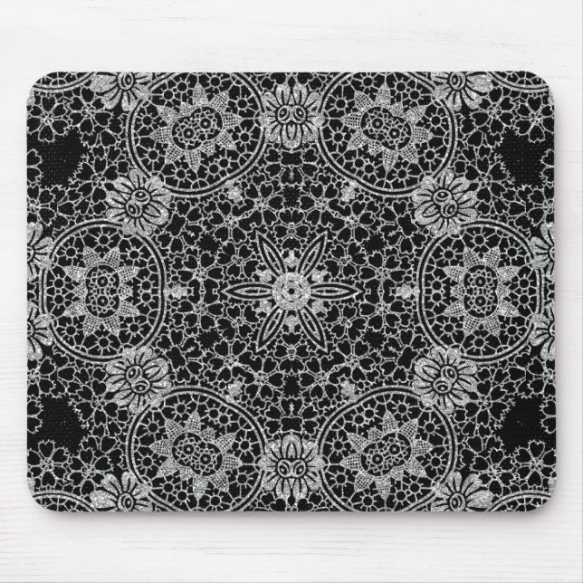 Black Glitter Mouse Pad (Front)