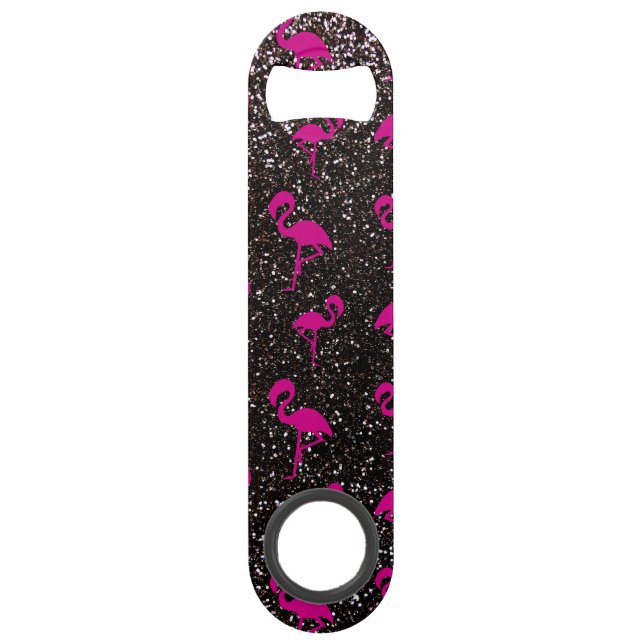 Black glitter pink flamingo (Front)