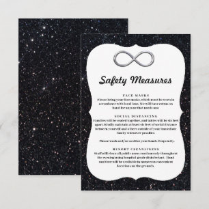 Black Glitter Silver Infinity Safety Measures Enclosure Card