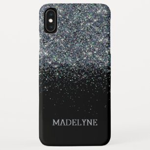 Black Glitter Sparkle Girly Personalised Name Case-Mate iPhone Case