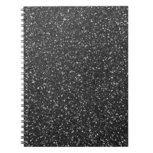 Black Glitter Spiral Notebook