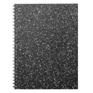 Black Glitter Spiral Notebook