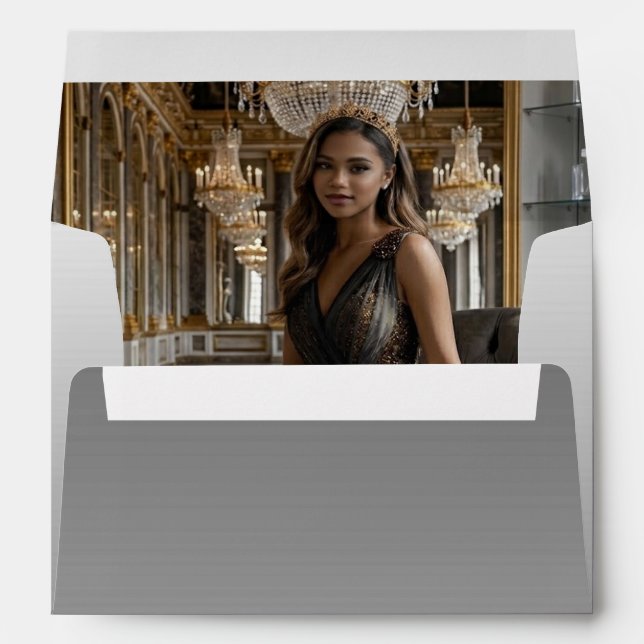 Black Glitter Sweet 16 & Photo Liner  Envelope (Back (Bottom))