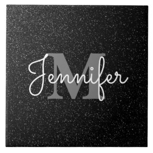 Black Glitter Tile