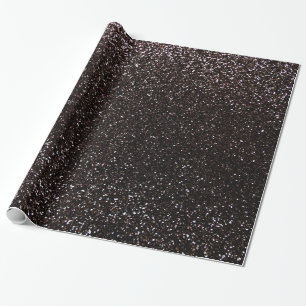 Black glitter wrapping paper