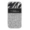 Black Glitter Zebra Print Rhinestone Girly Case