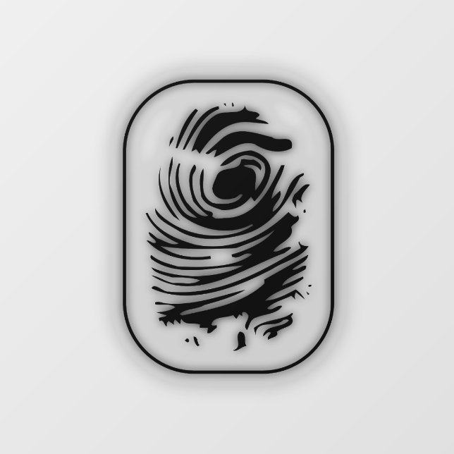 Black Glowing Fingerprint Window Cling (Sheet)