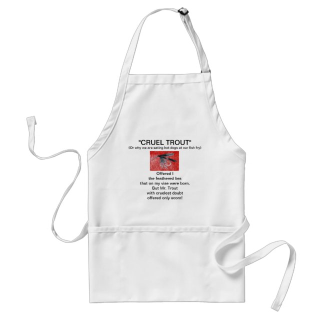 "Black Gnat Wet Fly-Cruel Trout"  Apron (Front)