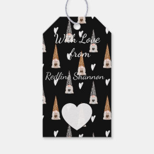  Black gnome Buffalo Plaid Christmas Gift Tags