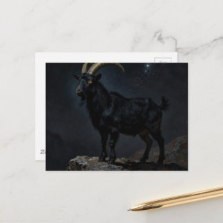 Black Goat at Night Postcard