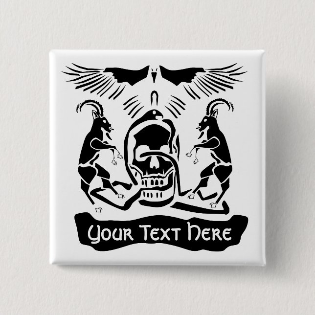 Black Goat Corrupt Trinity Crest 15 Cm Square Badge (Front)
