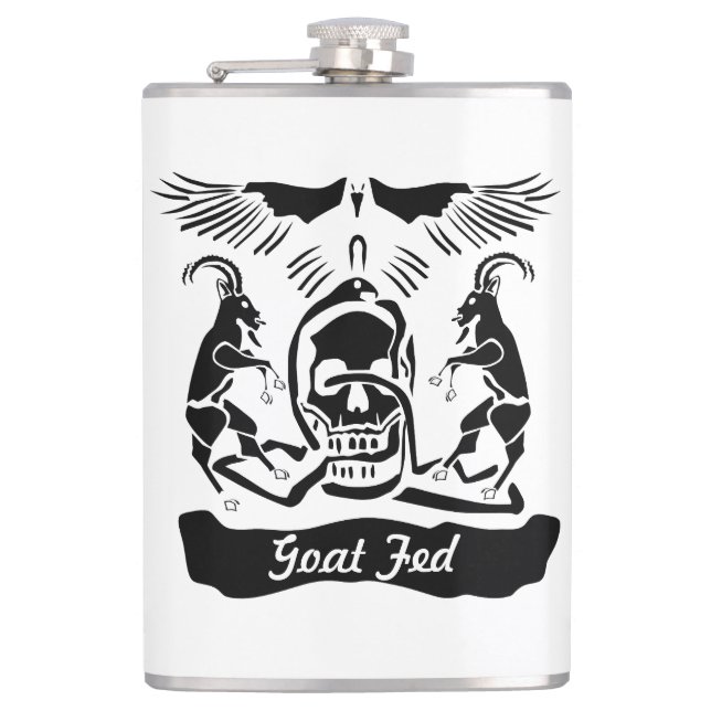 Black Goat Corrupt Trinity Crest Hip Flask (Front)