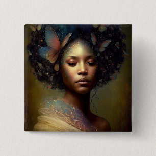Black Goddess Fantasy Art 15 Cm Square Badge