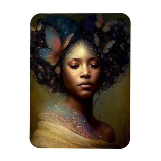 Black Goddess Fantasy Art Magnet (Vertical)