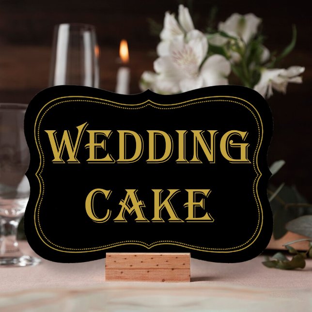 Black & Gold 1920's Gatsby Wedding Cake Sign (Creator Uploaded)