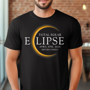 Black & Gold 2024 Texas Total Solar Eclipse Family T-Shirt
