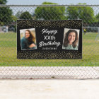 Black Gold 2 Photo Any Age Happy Birthday Banner