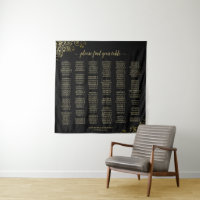Black & Gold 300 Name Alphabetical Seating Chart