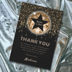 Black Gold 30th Birthday Celebration Thank You Card
