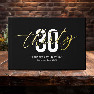 Black Gold 30th Birthday Guest Book