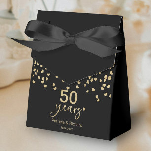 Black Gold 50 Years Wedding Anniversary Favour Box