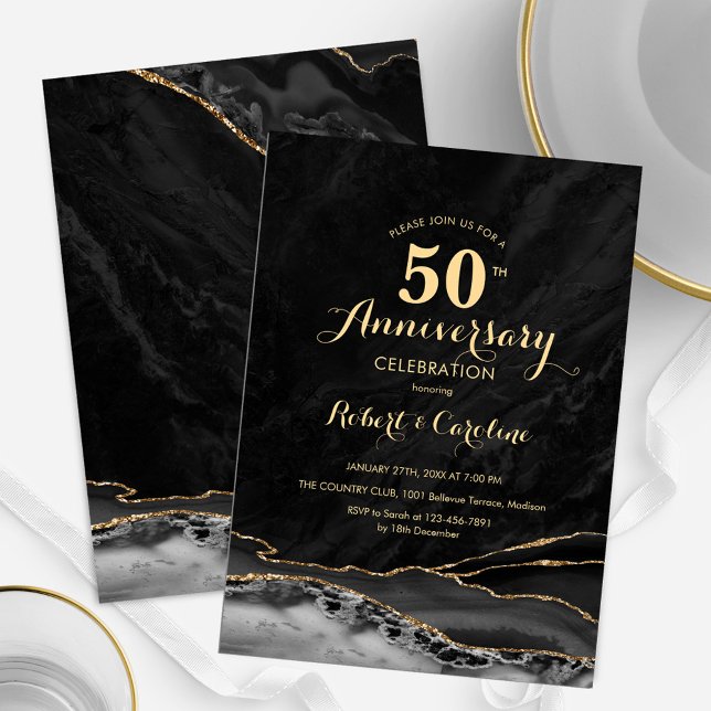 Black Gold 50th Anniversary Invitation (Creator Uploaded)