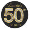 Black & Gold 50th Birthday Stickers | Diamond