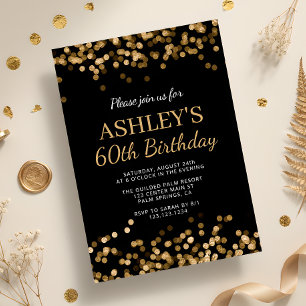 Black Gold 60th Birthday Party Invitation