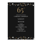 Black Gold 65th birthday Elegant Party Program