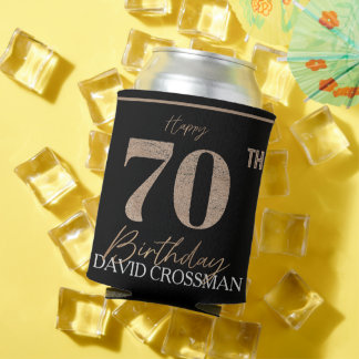 Black Gold 70th Birthday Drink Sleeve Can Cooler