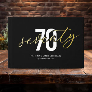 Black Gold 70th Birthday Guest Book