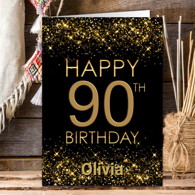 Black Gold 90th Birthday Card (Creator Uploaded)