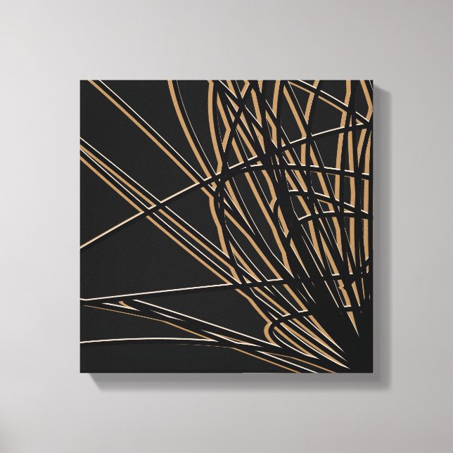 Black & Gold Abstract Savanna Design Canvas Print (Front)